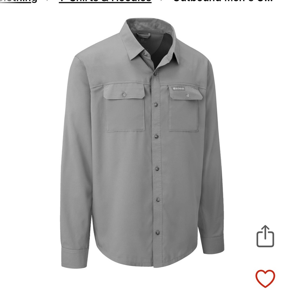 Outbound Grey Button-Up Sun Shirt